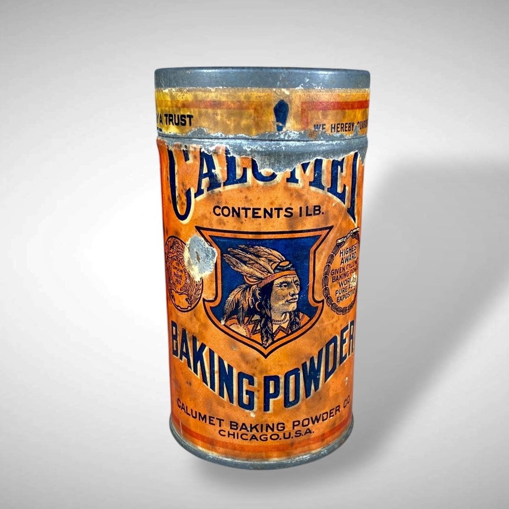 Calumet Native American Baking Powder Advertising Tin Litho Early 20th Vintage